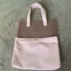 Pink Tote with clear on the top.
